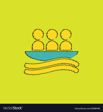 Rafting kayaking team design in hatching style vector image Rafting kayaking team design in hatching style vector image
