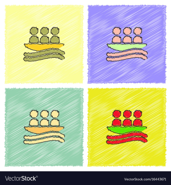 Rafting kayaking team design in hatching style vector image Rafting kayaking team design in hatching style vector image