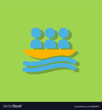 Rafting kayaking team design in sticker style vector image Rafting kayaking team design in sticker style vector image