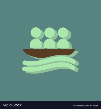 Rafting kayaking team design in sticker style vector image Rafting kayaking team design in sticker style vector image