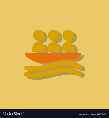 Rafting kayaking team design in sticker style vector image Rafting kayaking team design in sticker style vector image