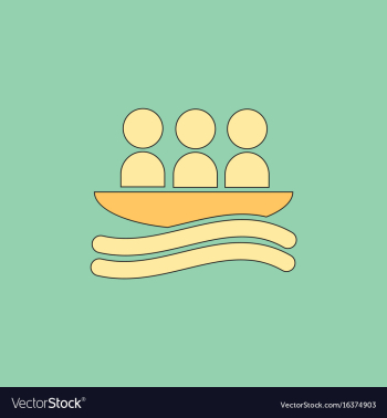 Rafting kayaking team design vector image Rafting kayaking team design vector image