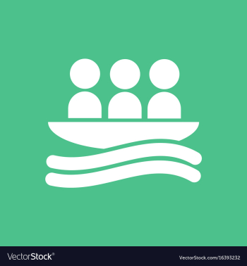 Rafting kayaking team design vector image Rafting kayaking team design vector image