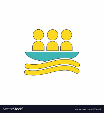 Rafting kayaking team design vector image Rafting kayaking team design vector image