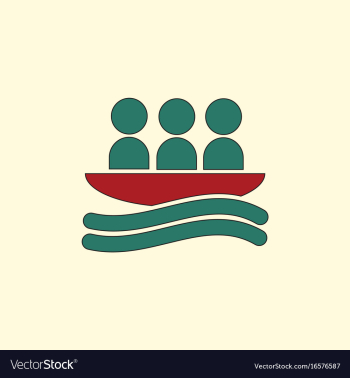 Rafting kayaking team design vector image Rafting kayaking team design vector image