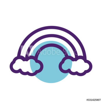 rainbow and clouds line s style icon