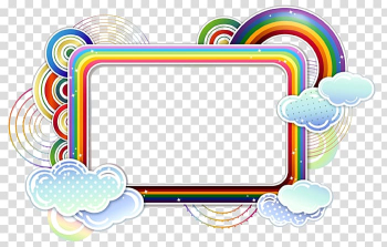 Rainbow border art, Borders and Frames graphics Design , kindergarten decorative panels transparent background PNG clipart