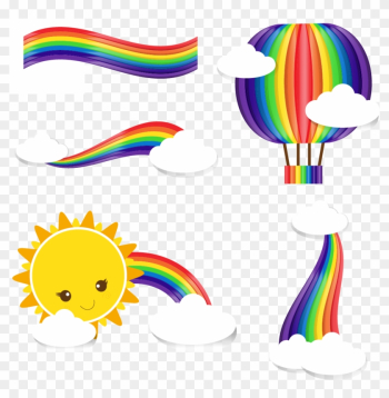 Rainbow Cloud Clip Art - Rainbow Sun Transparent Background Rainbow Cloud Clip Art - Rainbow Sun Transparent Background