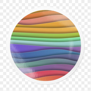 Rainbow paper png waves sticker, | Free PNG - rawpixel