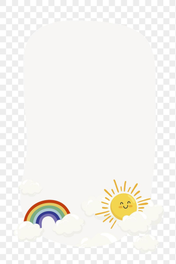 Rainbow & sun png frame, | Free PNG - rawpixel