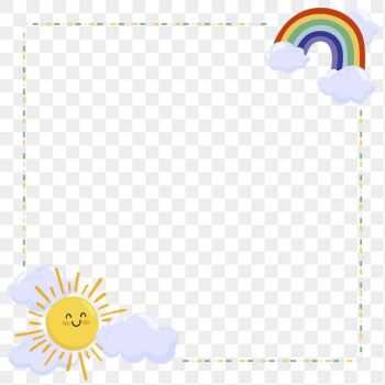 Rainbow & sun png frame, | Free PNG - rawpixel