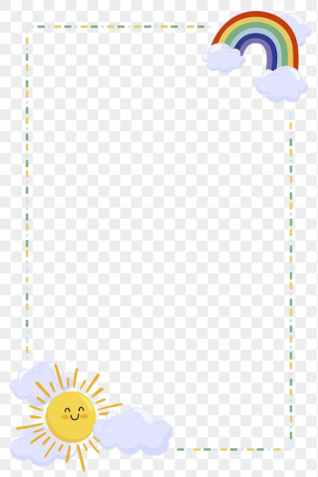 Rainbow & sun png frame, | Free PNG - rawpixel