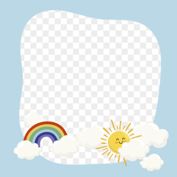 Rainbow & sun png frame, | Free PNG - rawpixel