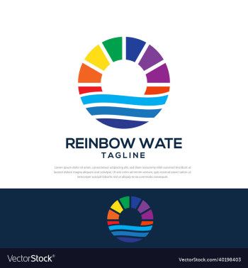 rainbow water circle minimalist logo rainbow water circle minimalist logo