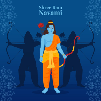 Ram navami with archer warrior Free Vector
