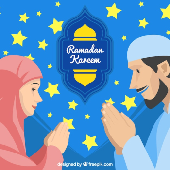 Ramadan background with people praying Ramadan background with people praying