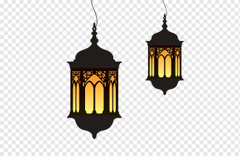 Ramadan Eid al-Fitr Lantern, Ramadan cartoon lights, two black pendant lamps, light Fixture, holidays, lamp png