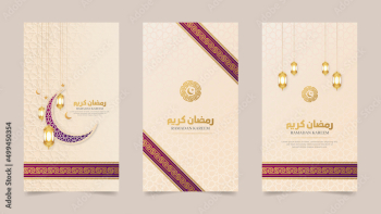 Ramadan Kareem White Islamic Realistic Social Media Stories Collection Template