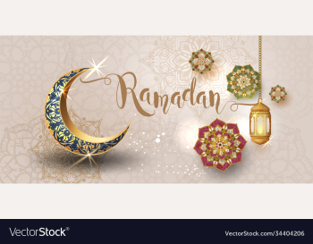 ramadan kareem with crescent moon gold luxurious