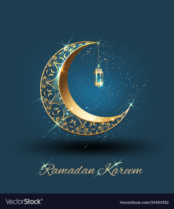 ramadan kareem with crescent moon gold luxurious