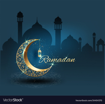 ramadan kareem with crescent moon gold luxurious