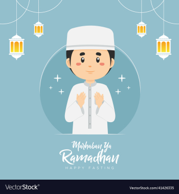 ramadhan greeting background with character ramadhan greeting background with character