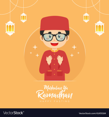 ramadhan greeting background with character ramadhan greeting background with character