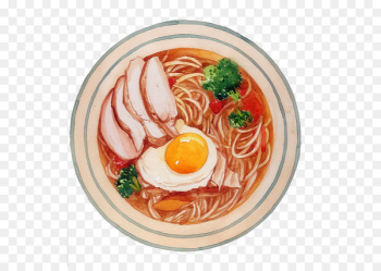 Ramen Japanese Cuisine Hot dry noodles Beef noodle soup - Egg bacon bowl surface 