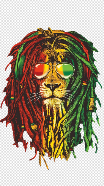 Rasta Lion PNG Image Background