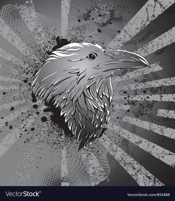Raven with grunge background vector image Raven with grunge background vector image
