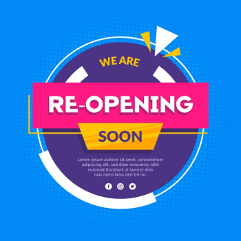 Re-opening soon banner Free Vector Re-opening soon banner Free Vector