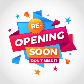 Re-opening soon banner template concept Free Vector Re-opening soon banner template concept Free Vector