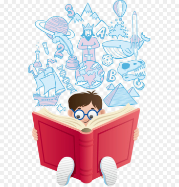 Reading Cartoon Book Illustration - Vector child reading Reading Cartoon Book Illustration - Vector child reading