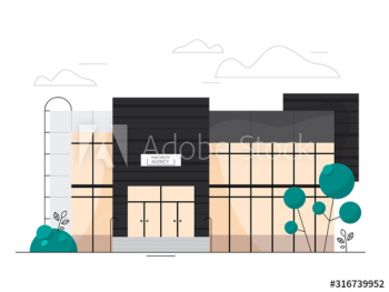 Real estate agency building exterior Real estate agency building exterior