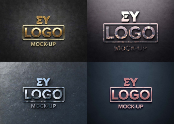 Realistic 3D Logo Mockup PSD