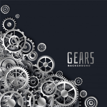 Realistic 3d metallic gears background Free Vector Realistic 3d metallic gears background Free Vector