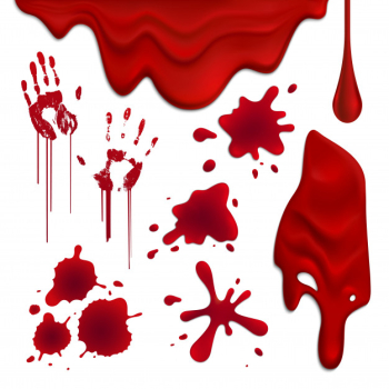 Realistic blood drops and blots set illustration Free Vector Realistic blood drops and blots set illustration Free Vector