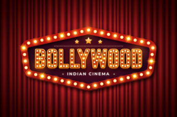 Realistic bollywood cinema sign Free Vector