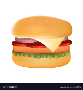 realistic burger on white background burger realistic burger on white background burger