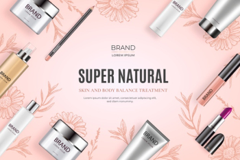 Realistic cosmetic background with beauty products Free Vector Realistic cosmetic background with beauty products Free Vector