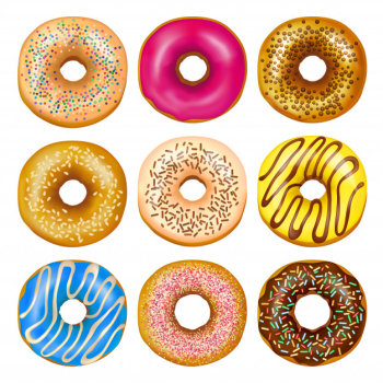 Realistic donuts set Free Vector Realistic donuts set Free Vector