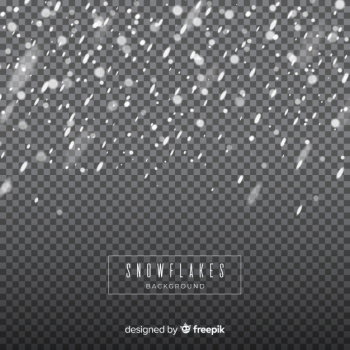 Realistic falling snowflakes in transparent background Realistic falling snowflakes in transparent background