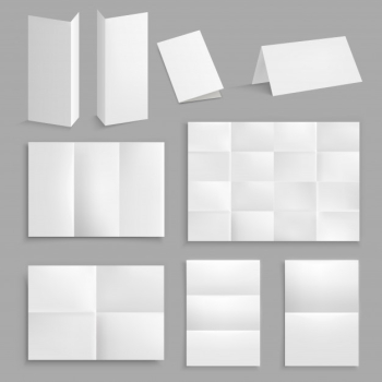 Realistic folding paper collection Free Vector