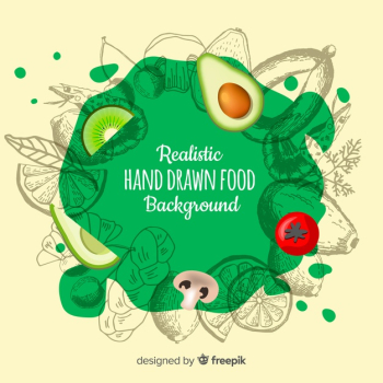 Realistic food background Realistic food background