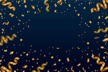 Realistic golden confetti background Free Vector