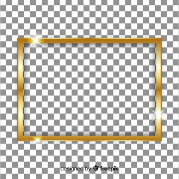 Realistic golden frame on transparent background Free Vector