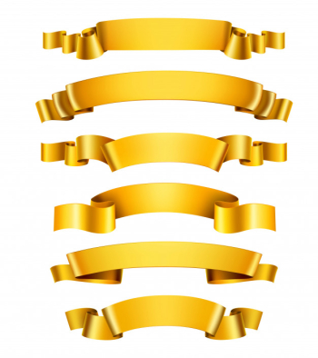 Realistic golden ribbons Realistic golden ribbons