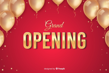 Realistic grand opening background Free Vector Realistic grand opening background Free Vector