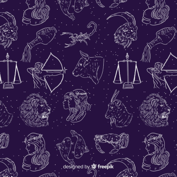 Realistic hand drawn zodiac pattern Realistic hand drawn zodiac pattern