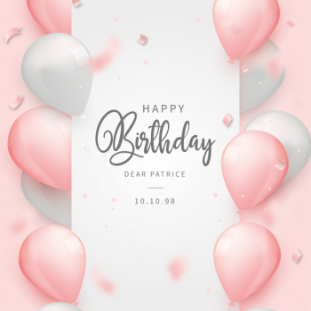 Realistic happy birthday background with pink balloons Free Vector Realistic happy birthday background with pink balloons Free Vector